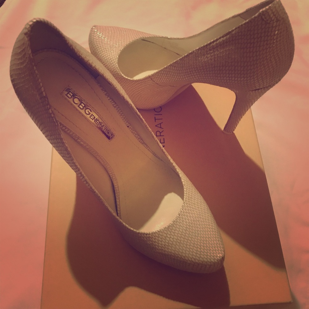 BCBG White shoes